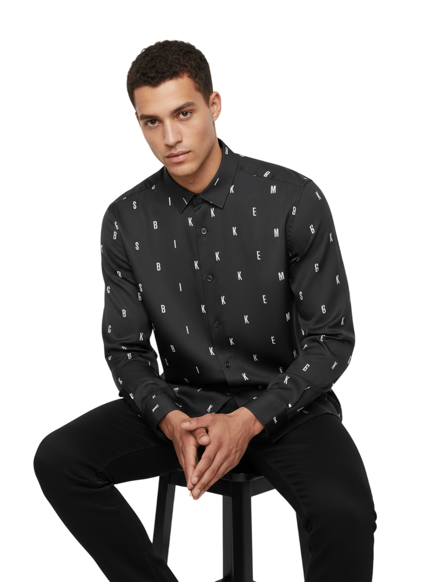 Camicia Uomo BIKKEMBERGS Lucida Stampa All-Over