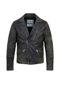 Giubbotto Uomo RICHMOND in Plelle lavorata Biker
