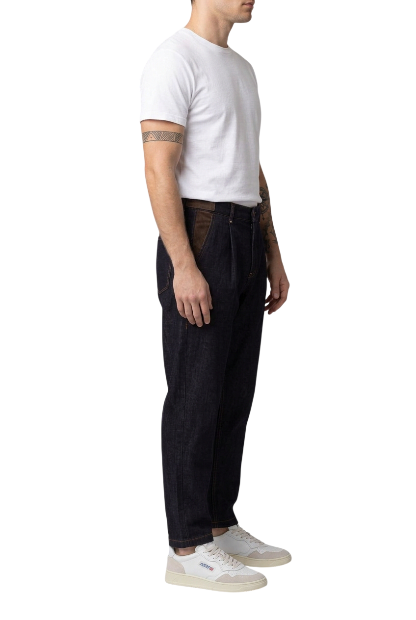 Jeans Uomo BERNA Cropped Denim Nero