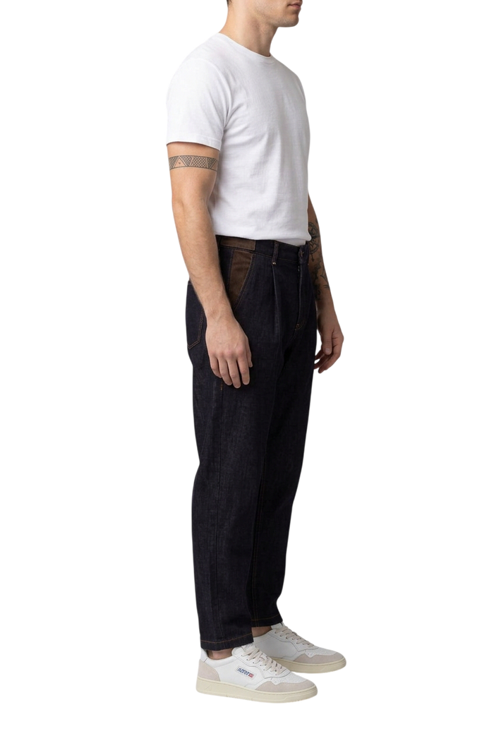 Jeans Uomo BERNA Cropped Denim Nero