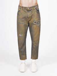 Jeans Uomo BERNA Denim Cropped Oro