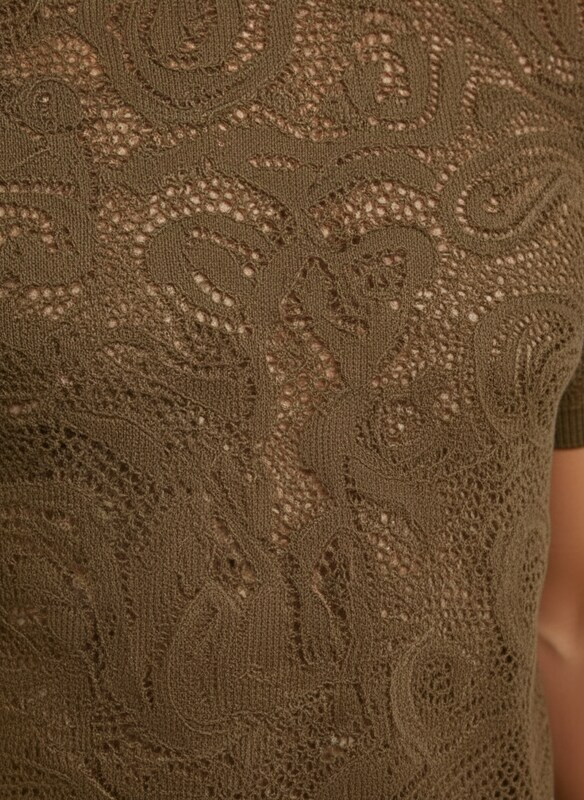 Maglia Uomo BERNA in Maglia Traforata Bianca Caffè