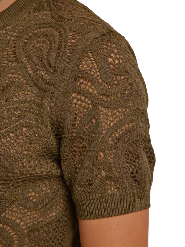 Maglia Uomo BERNA in Maglia Traforata Bianca Caffè